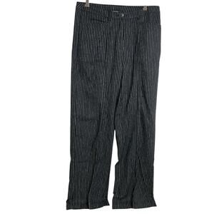 Sundance Anover Wide Leg Linen Pants Size 6 Black White Relaxed Trousers Casual